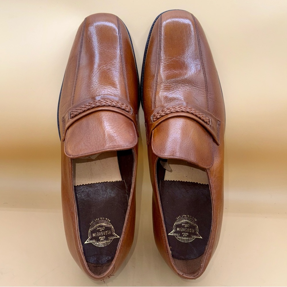 Florsheim Caramel Brown Leather Bicycle Toe Slip-on luxury loafers Men’s 10, VTG - Picture 5 of 13
